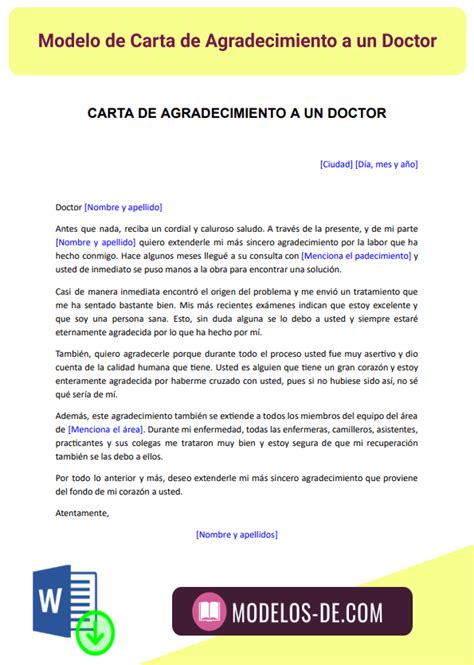 Modelo De Carta De Agradecimiento A Un Doctor En Word The Best Porn