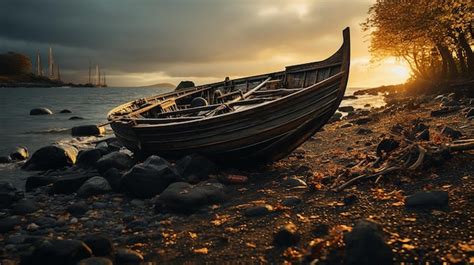 Premium Ai Image The Decline Of An Old Wooden Boat