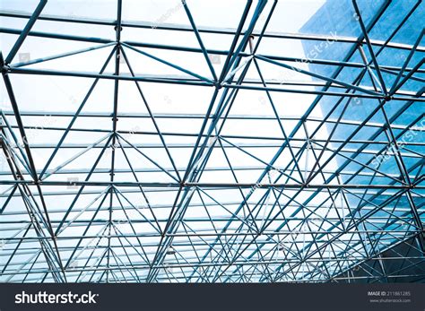 metal pillar structure modern office buildings stock photo edit