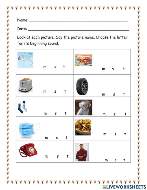 Beginning Consonants S M T Worksheet Live Worksheets