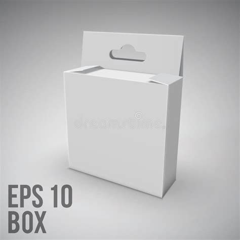 White Box Mockup Cardboard Package Eps 10 Stock Vector Illustration