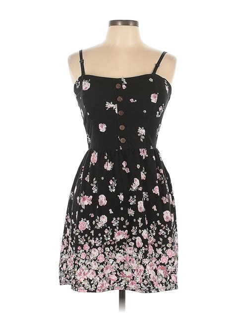 Unbranded Floral Black Casual Dress Size L 78 Off ThredUP