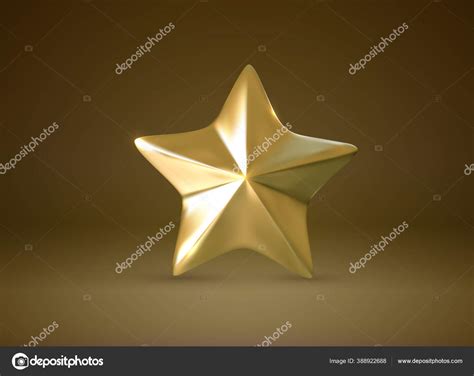 Golden Star Vector Realistic 3d Illustration Stock Vector Image By