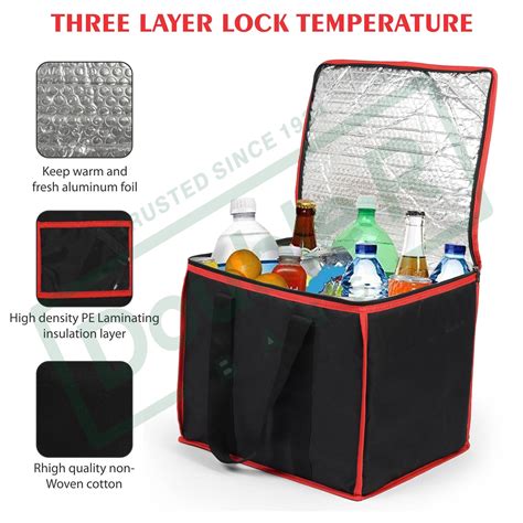 Double R Bags Thermal Bags For Cold And Hot Food Bag Black