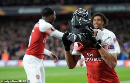 Aubameyang Scores For Arsenal Celebrates With Black Panther Mask