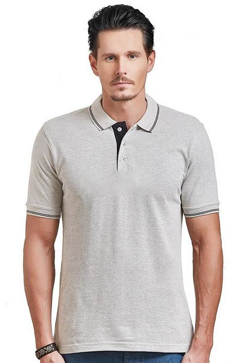 Knitted Men S Cotton Polo T Shirts With Tipping Gsm Ruffty Brand