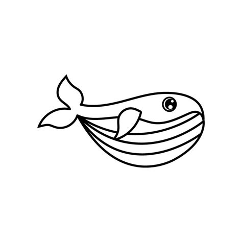 Baby whale icon vector. Whale illustration sign. Sperm whale symbol ...