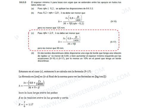 Espesor En Losa De 2 Direcciones Hoja De Calculo