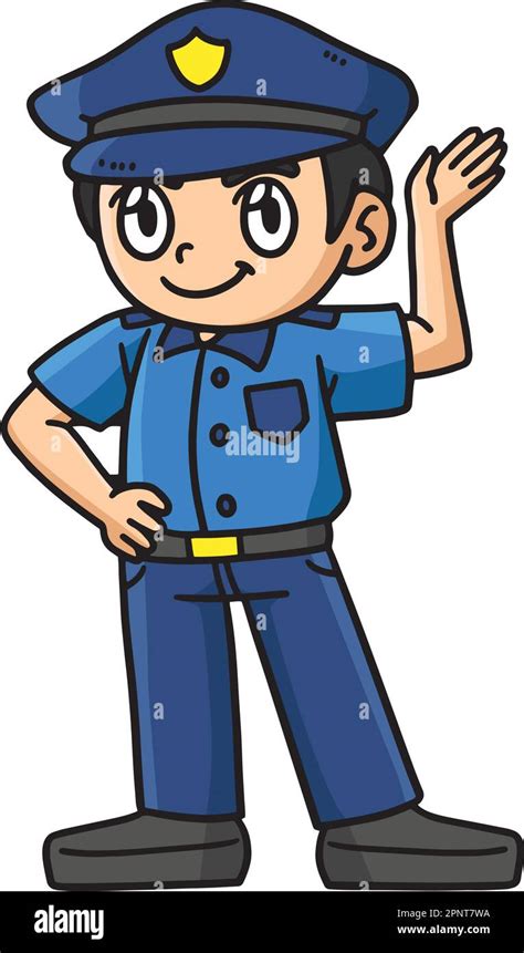 Policeman Cartoon Colored Clipart Illustration Stock Vector Image Art