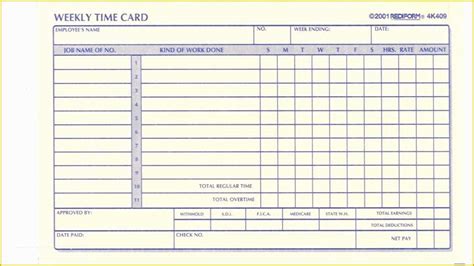 Time Card Spreadsheet Template Free Of 40 Free Timesheet Time Card Templates Template Lab