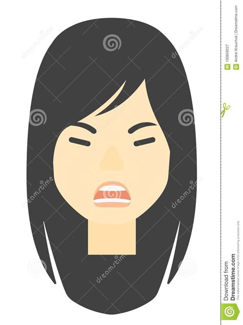 Aggressive Woman Screams Vector Cartoon Isolated Art On White