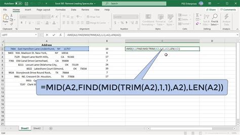 Remove Leading Spaces In Excel Office 365 Youtube