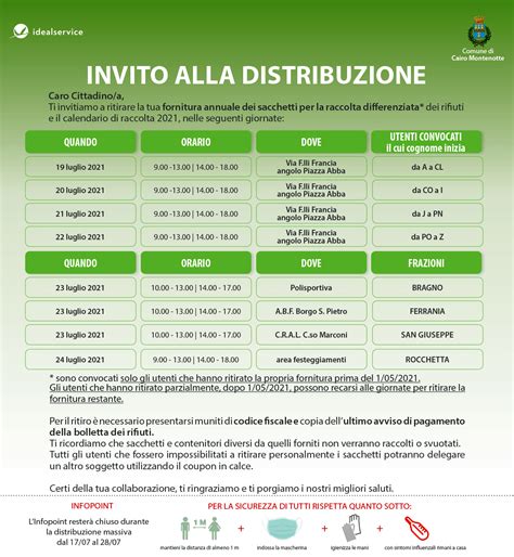 Distribuzione Sacchi Per La Raccolta Differenziata Dal Al Luglio