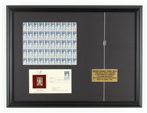 Babe Ruth Full Uncut U S Stamp Sheet Custom Framed Display With