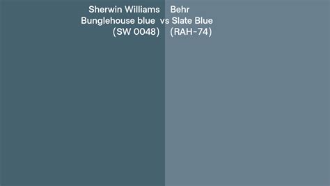 Sherwin Williams Bunglehouse Blue SW 0048 Vs Behr Slate Blue RAH 74