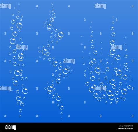 Cartoon Fizzing Flow Of Air Underwater Bubbles In Water Soda Sea