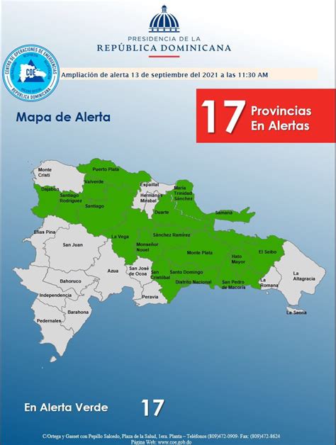 Debido A Vaguada Coe Aumenta A 17 Las Provincias En Alerta Verde Por