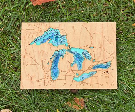 Lake Michigan Depth Map - Etsy