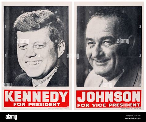 John F Kennedy And Lyndon B Johnson 1960 Cardboard Campaign Posters