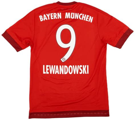 2015 16 Bayern Munich Home Shirt Lewandowski 9 6 10 S