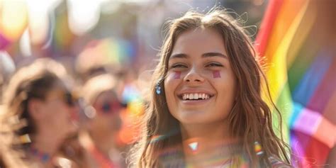 Premium Photo LGBT Parade With Flags Generative AI