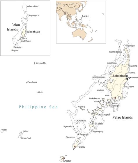 Map Of Palau Cities And Islands Gis Geography