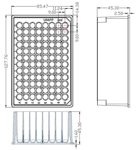 2ml 96 Well Deep Well Plate Round Well U Bottom Sterile50cs