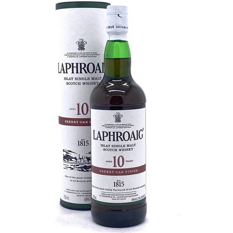 Laphroaig 10 Years Old Sherry Oak Finish Islay Scotch Whisky Wooden Cork