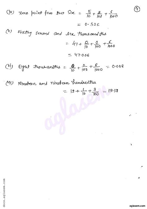 Rd Sharma Solutions For Class Decimals Exercise Pdf Rd Sharma