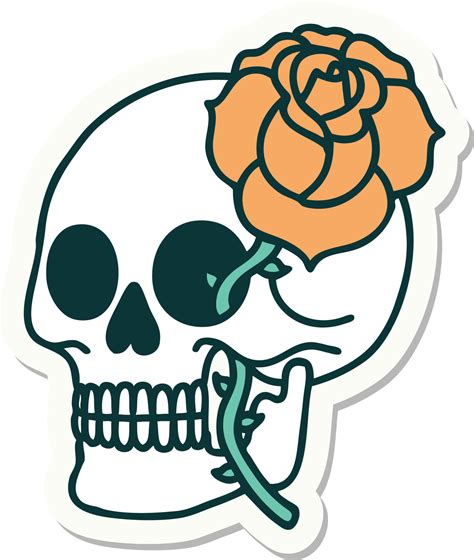 Traditional Rose Skull