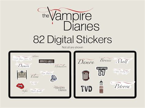 Vampire Diaries Png Sticker Bundle 82 Instant Downloads Tvd Merch