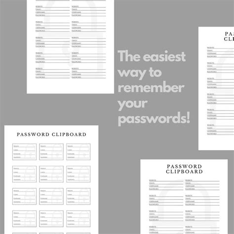 Password Tracker Printable Fillable Password Organizer A4 A5 Letter Size Instant Download Etsy