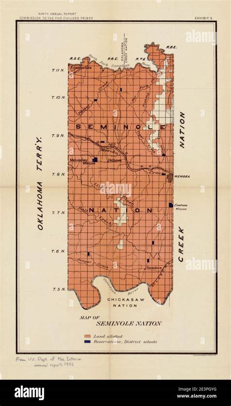 Map of Seminole Nation Stock Photo - Alamy