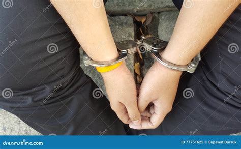 A Young Man In Shackles Stock Photo Image Of Security 77751622