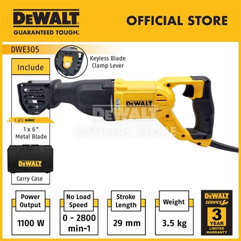 Dewalt Dwe305pk Gb 1100w Reciprocating Saw 4 Position Dwe305pk Dwe305 Lazada