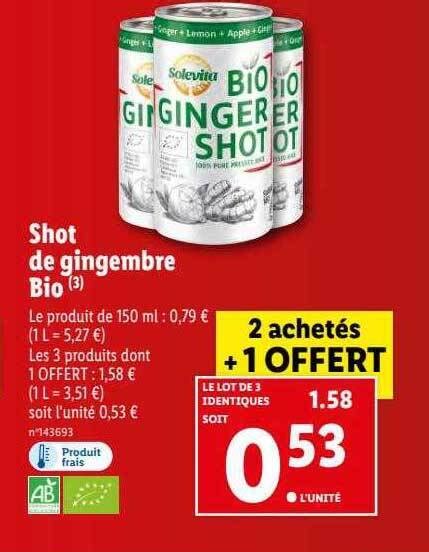 Promo Shot De Gingembre Bio Chez Lidl