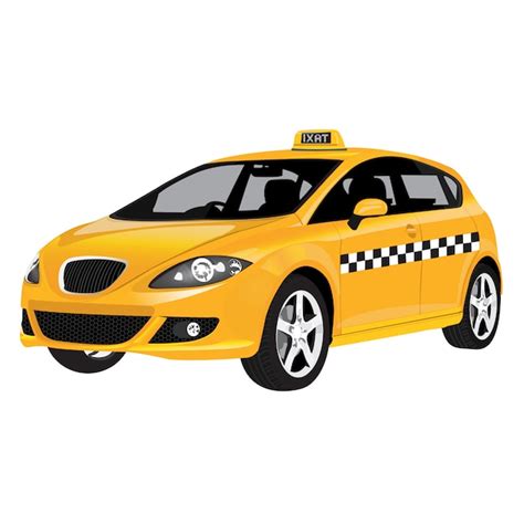 Ilustración de vector de taxi coche aislado sobre fondo blanco completo