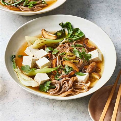 Tofu Mushroom Bok Choy Soba Noodle Bowls Punchfork