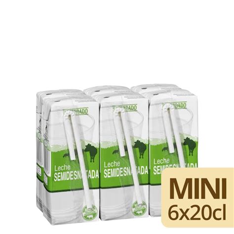 Mejor Precio De Leche Semidesnatada Hacendado 6 Mini Bricks X 200 Ml