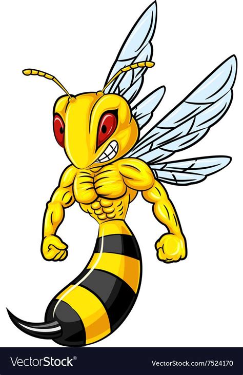 Cartoon of angry bee mascot isolated Royalty Free Vector | Bee drawing, Animated bee, Cartoon ...