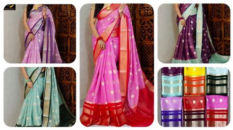 ONLINE TRENDING Warm Soft Silk Sarees With Gap Border Dollar Butta