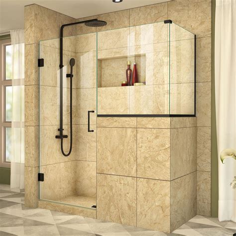 Dreamline Unidoor Plus 48 In W X 72 In H Frameless Corner Hinged Shower Enclosure In Satin