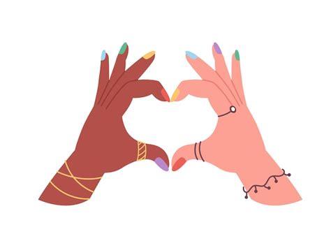 Premium Vector Hands Showing Lgbtq Heart Love Is Love Pride Month