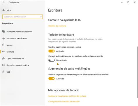 Cómo obtener sugerencias y autocorrección de texto en Windows 10