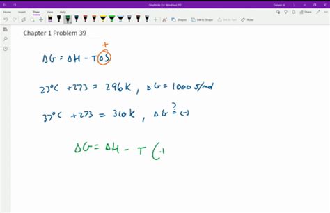 SOLVED:Consider the equation ΔG=ΔH-T(ΔS). Why is the entropy of a ...