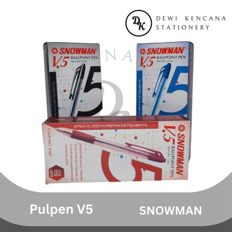 Jual Pulpen Snowman V Retractable Ballpoint Fine Point Pen