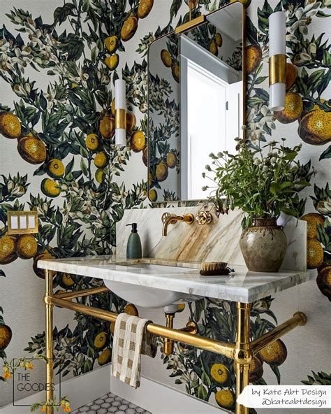 Vintage Lemon Tree Wallpaper Italian Inspired Home Decor Lemon 69 Etsy