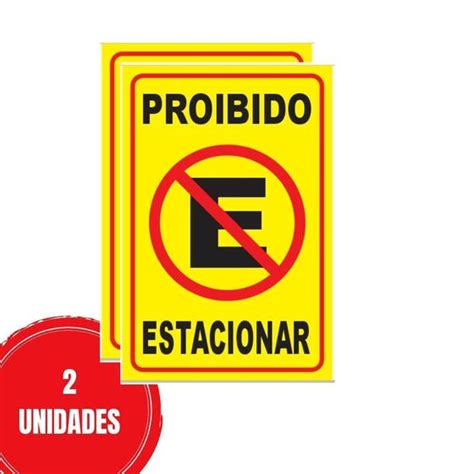 Kit Placa Proibido Estacionar Garagem X Cm Personalize Placa