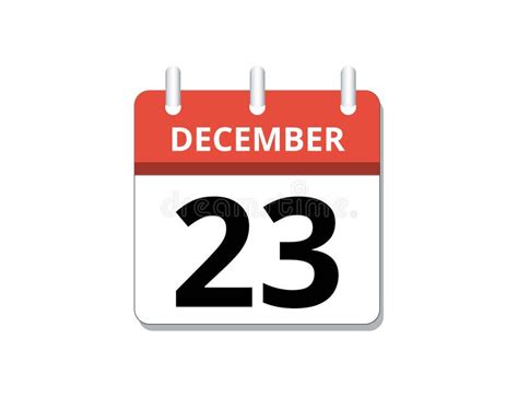 December 23rd Calendar Icon Vector Concept Of Schedule Business And