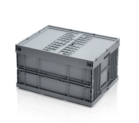 Folding container 80 x 60 x 45 cm with lid TBA Plastové obaly s r o